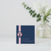 Notar Agent Signature Nib Rose Gold Writer Quadratische Visitenkarte (Stehend Vorderseite)