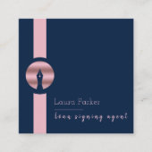 Notar Agent Signature Nib Rose Gold Writer Quadratische Visitenkarte (Vorderseite)