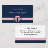 Notar Agent Signature Nib Rose Gold Writer Visitenkarte (Vorne/Hinten)