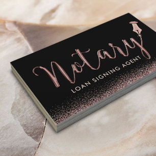 Notar Agent Signature Rose Gold Typografie Visitenkarte