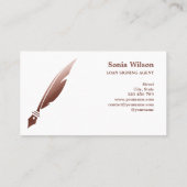 Notar-Agent Signieren Wasserfarbe Rosa Visitenkarte (Rückseite)