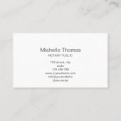 Notar-Agent Signierung Beruflich Rosa Foto Visitenkarte (Rückseite)