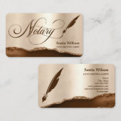 Notar-Agent Signierung moderne Kupferbraune Visitenkarte (Vorne/Hinten)