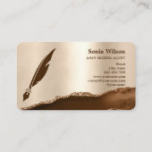 Notar-Agent Signierung moderne Kupferbraune Visitenkarte (Rückseite)