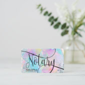 Notar-Agent Signierung Moderner Holografischer Opa Visitenkarte (Stehend Vorderseite)