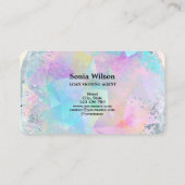 Notar-Agent Signierung Moderner Holografischer Opa Visitenkarte (Rückseite)