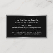 Notar-Agent Signierung Moderner Metallbau Gerahmt Visitenkarte (Rückseite)