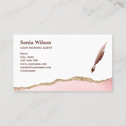 Notar-Agent Signierung moderner QR-Code Visitenkarte (Rückseite)