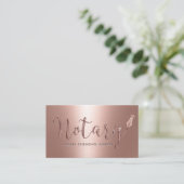 Notar-Agent Signierung Moderner Rose Gold Visitenkarte (Stehend Vorderseite)