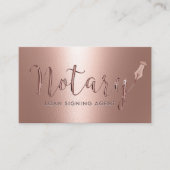 Notar-Agent Signierung Moderner Rose Gold Visitenkarte (Vorderseite)