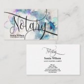 Notar-Agent Signierung Modernes abstraktes Drehbuc Visitenkarte (Vorne/Hinten)