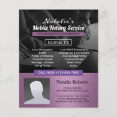 Notar-Agent Signierung Modernes Lila Foto Flyer (Vorne)