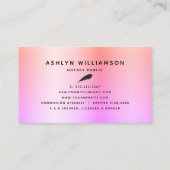 Notar-Agent Signierung Rosa Lila Glitzer Chic Visitenkarte (Rückseite)