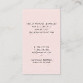 Notar-Agent Signierung Vintag Quill Pen Blush Visitenkarte (Rückseite)