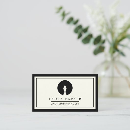 Notar Agent Signing Consultant Broker Visitenkarte (Stehend Vorderseite)