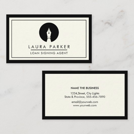 Notar Agent Signing Consultant Broker Visitenkarte (Vorne/Hinten)