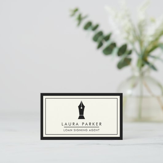 Notar Agent Signing Consultant Broker Visitenkarte (Stehend Vorderseite)