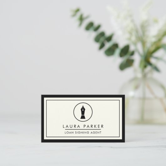 Notar Agent Signing Consultant Broker Visitenkarte (Stehend Vorderseite)