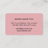 Notar Agent Signing Nib Logos Tax Public Visitenkarte (Rückseite)