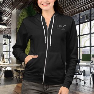 Notar Agent Signing Stift Schwarz-weiß Hoodie