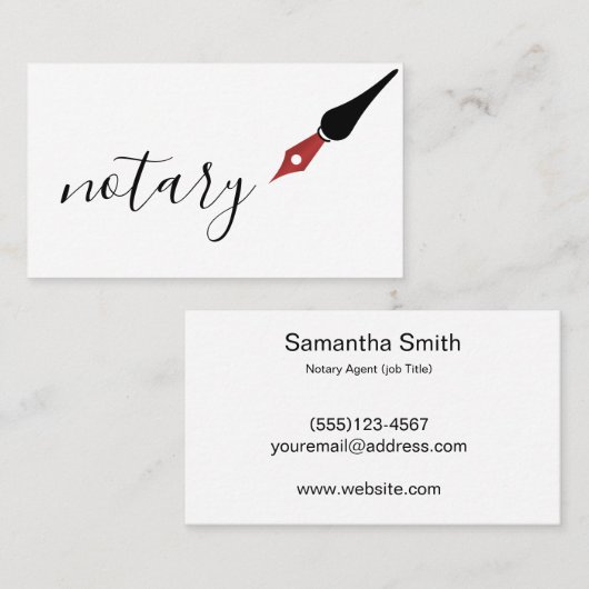 Notar-Agent-Stift-Logo-freiberuflich tätiger Visitenkarte (Vorne/Hinten)