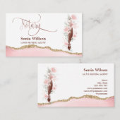 Notar-Agent Unterschrift Moderne Rose Gold Floral Visitenkarte (Vorne/Hinten)