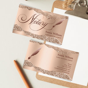 Notar-Agent Unterschrift Moderne Rose Gold Tear Visitenkarte