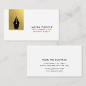 Notar Bank Agent Gold Nib Anwalt Visitenkarte (Vorne/Hinten)