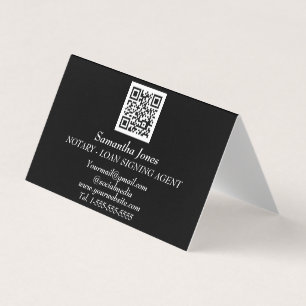 Notar-Bevollmächtigter QR-Code scannbar Schwarz Visitenkarten