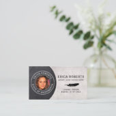 Notar Briefmarke Loan Signing Agent Elegantes Foto Visitenkarte (Stehend Vorderseite)