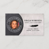 Notar Briefmarke Loan Signing Agent Elegantes Foto Visitenkarte (Vorderseite)