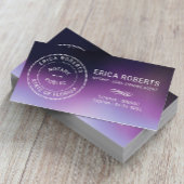 Notar Briefmarke Loan Signing Agent Lila Ombre Visitenkarte
