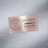 Notar Briefmarke Loan Signing Agent Moderne Rose G Magnetische Visitenkarte (Beispiel)