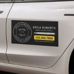 Notar Briefmarke Loan Signing Agent Modernes Black Auto Magnet<br><div class="desc">Notar Briefmarke Loan Signing Agent Modernes Black Car Magnet.</div>