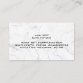 Notar Briefmarke Signing Agent Moderner Marmor Visitenkarte (Rückseite)