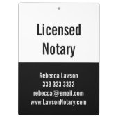 Notar Clipboard Schwarz Weiß Promo Pro Klemmbrett (Rückseite)