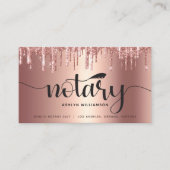Notar Copper Pink Glitzer Foto Agent Skript Visitenkarte (Vorderseite)