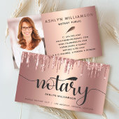 Notar Copper Pink Glitzer Foto Agent Skript Visitenkarte