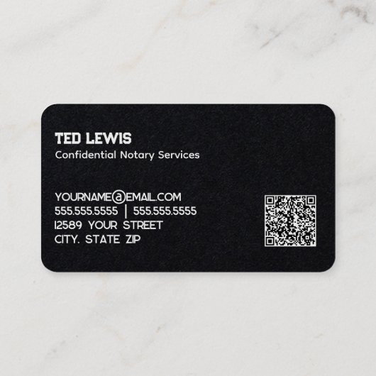 Notar Custom QR Visitenkarte (Rückseite)