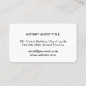 Notar-Darlehens-unterzeichnende Visitenkarte (Rückseite)