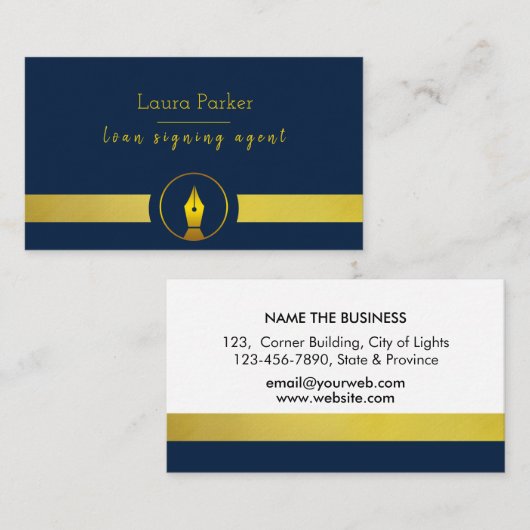 Notar-Darlehens-unterzeichnender Visitenkarte (Vorne/Hinten)