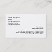 Notar-Dienstleistungen Visitenkarte (Rückseite)