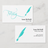 Notar Federleihe Unterzeichnung türkis Visitenkarte (Vorne/Hinten)
