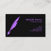 Notar Federleihe Unterzeichnung türkisfarben Gesch Visitenkarte (Rückseite)