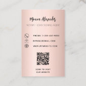 Notar Foto mit schwarzer Rose QR-Code Kreditsignie Visitenkarte (Rückseite)