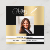 Notar Foto QR-Code Kreditsignierung Agent Quadratische Visitenkarte (Vorderseite)