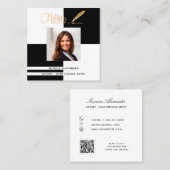 Notar Foto QR-Code Kreditsignierung Agent Quadratische Visitenkarte (Vorne/Hinten)