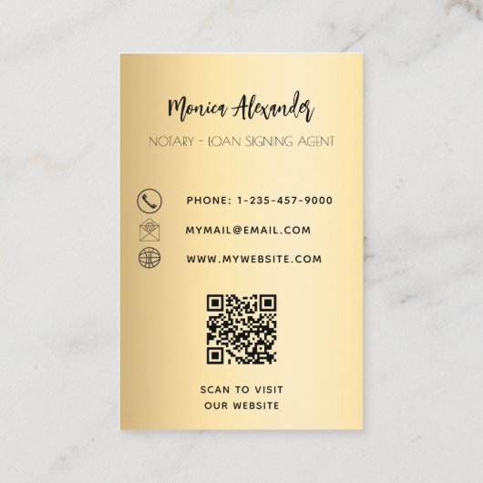 Notar Foto QR-Code Kreditsignierung Agent Visitenkarte (Rückseite)