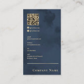 Notar für berufliches Blaues Gold Visitenkarte (Rückseite)