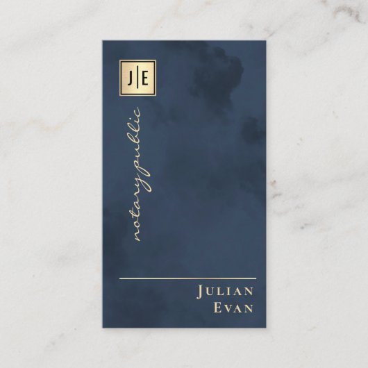 Notar für berufliches Blaues Gold Visitenkarte (Vorderseite)